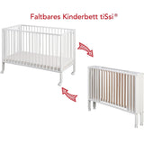 tiSsi® White Laquer Jori Sammenklappelig Seng Massiv Bøk
