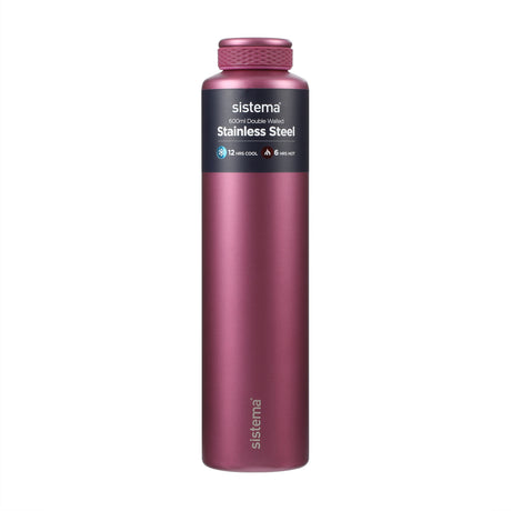Sistema Fig Purple Stainless Steel Drikkeboks 600 Ml