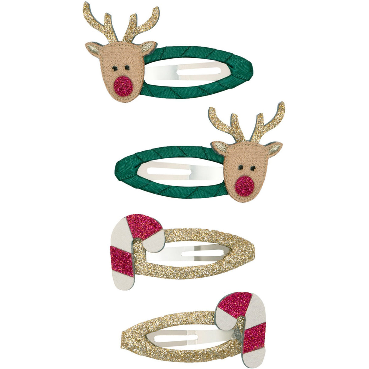 Mimi & Lula 4 Hårspænder - Rudolph & Candy Christmas