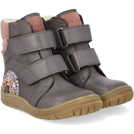 Angulus Lavendel/Faded Rose TEX Støvel med glitrende Glitter Regnbue