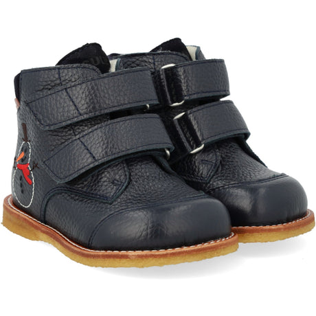 Angulus marineblå/marineblå TEX-støvel for nybegynnere med brodert snømann