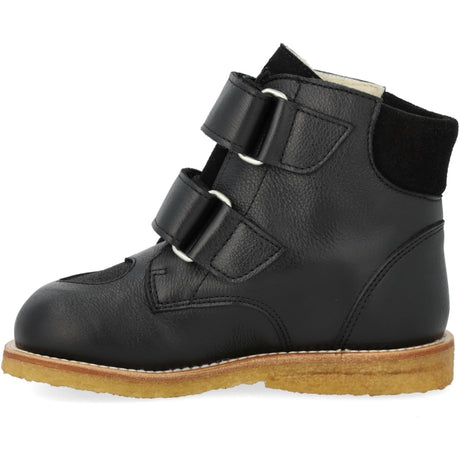 Angulus Svart/Svart Glitter TEX Støvel med Glitrende Glitter Hjerter