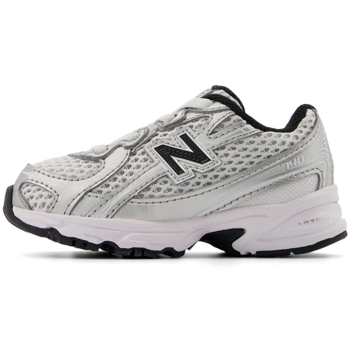 New Balance Silver Metallic 740 Kids Bungee Lace Sneakers