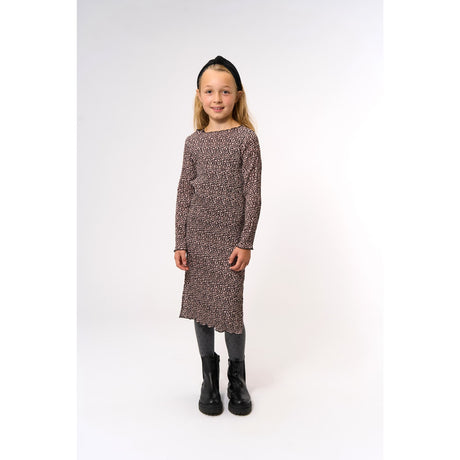 The New Feather Gray AOP TNPet L_S Pleat Kjole