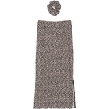 The New Feather Gray AOP TNPet Long Pleat Skjørt