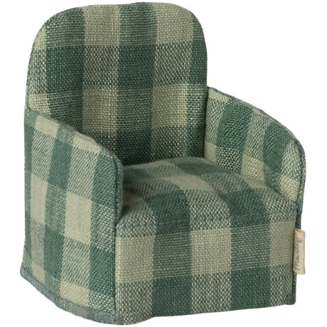 Maileg Folding Chair, Mouse - Green Check