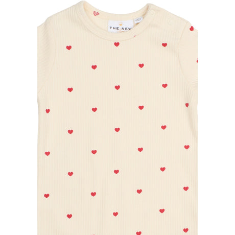 THE NEW Siblings Gardenia AOP Holiday L_S Heart Rib Buksedrakt