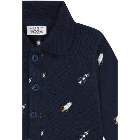 Hust & Claire More Navy Bendy Rocket Emb.