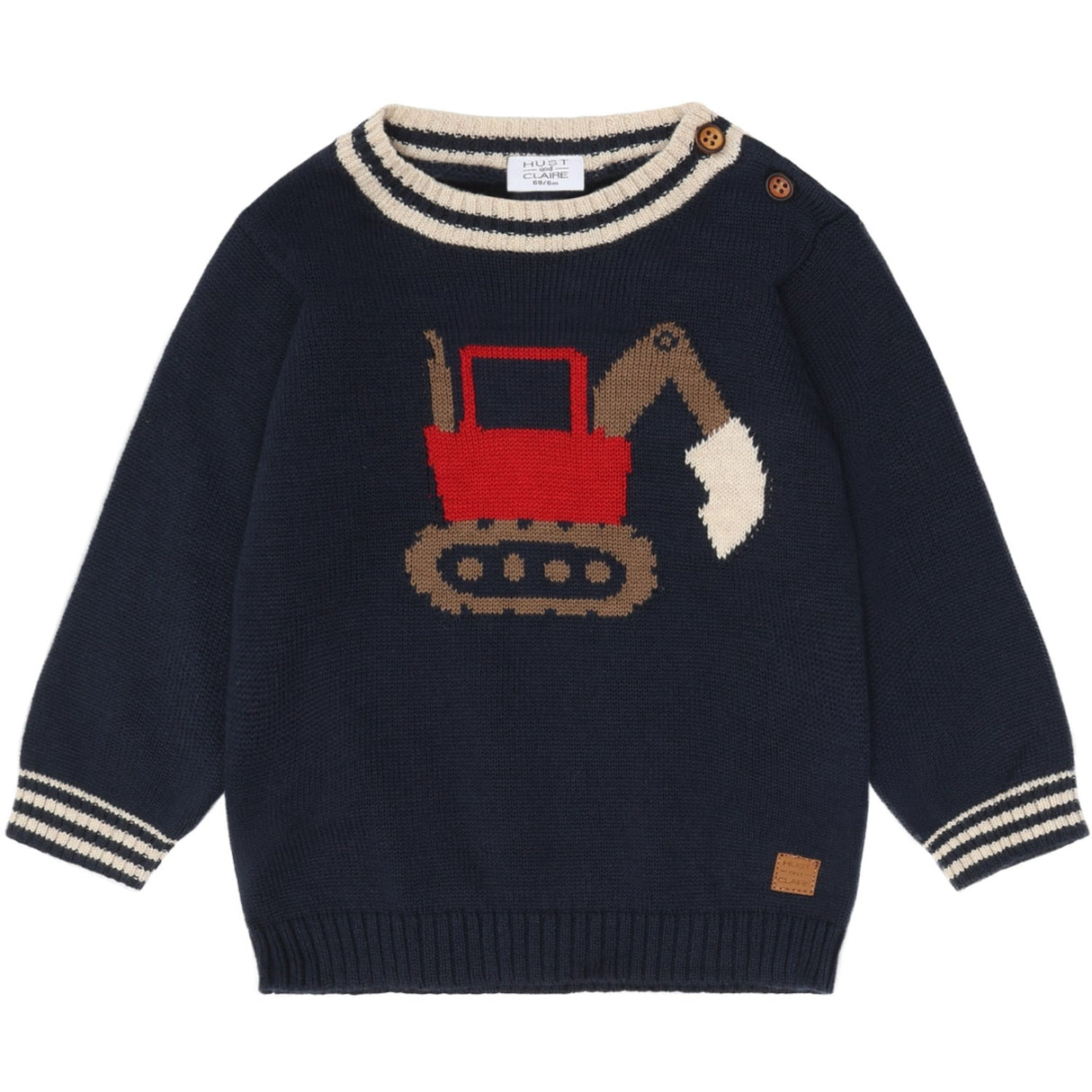 Hust & Claire More Navy Pilou Strikk Backhoe