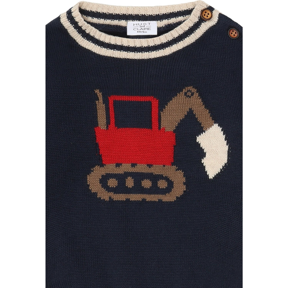 Hust & Claire More Navy Pilou Strikk Backhoe