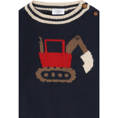 Hust & Claire More Navy Pilou Strikk Backhoe