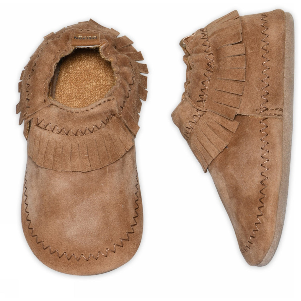 MELTON Cognac Moccasin Suede Tøfler