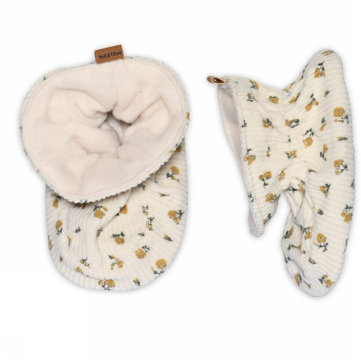 MELTON Ecru Floral Tekstil Tøfler