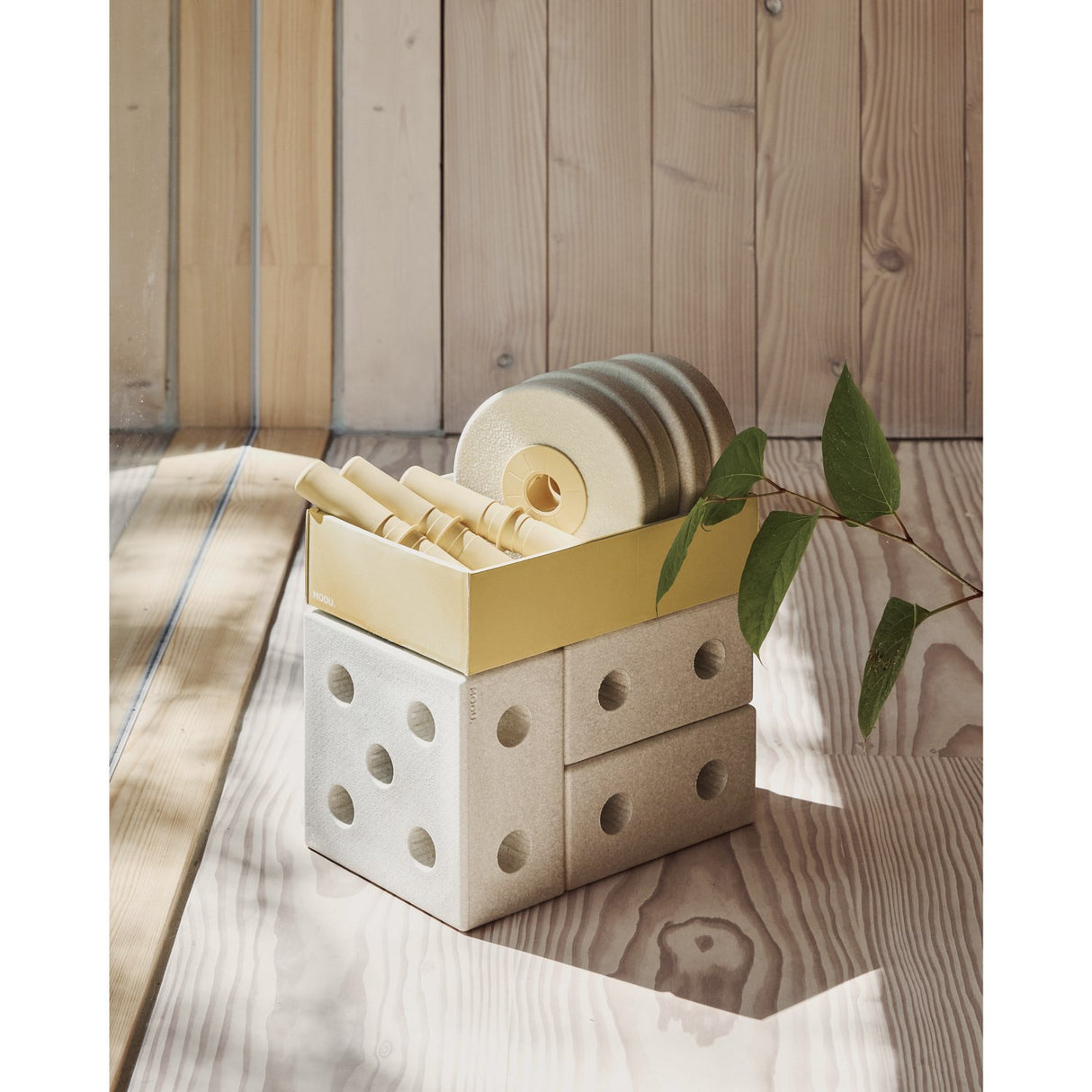 MODU Sand Grey / Honey Yellow 3-i-1 Baby Walker