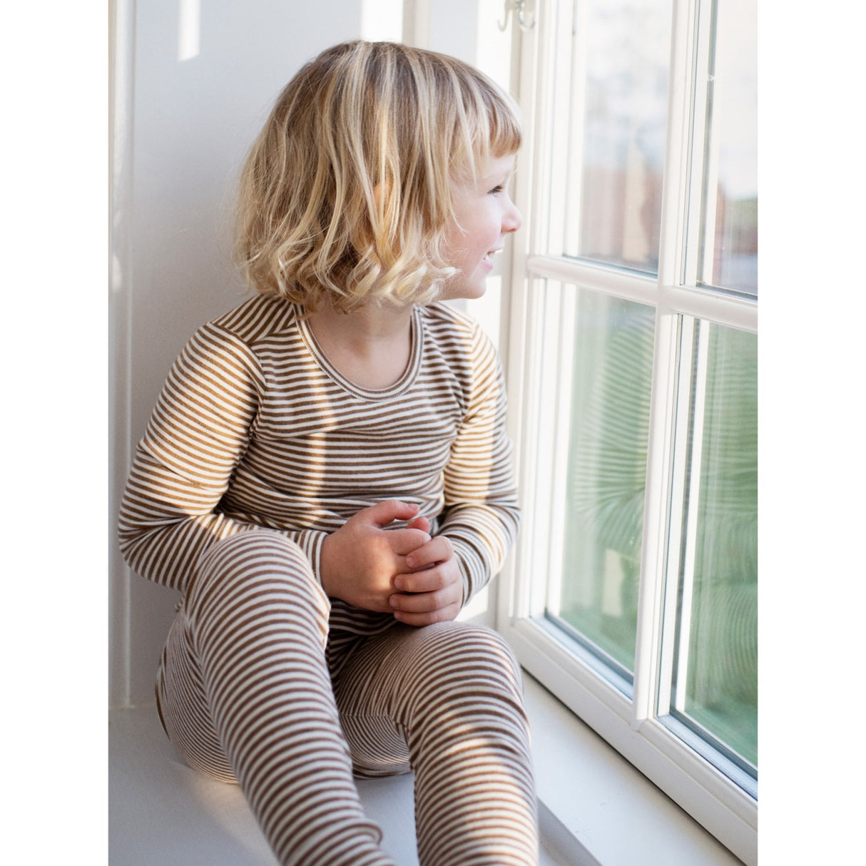 Serendipity Almond/Offwhite Leggings Stripe