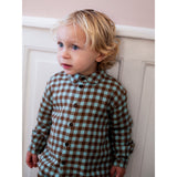 Serendipity Coffee Checks Brushed Halsbånd Skjorte