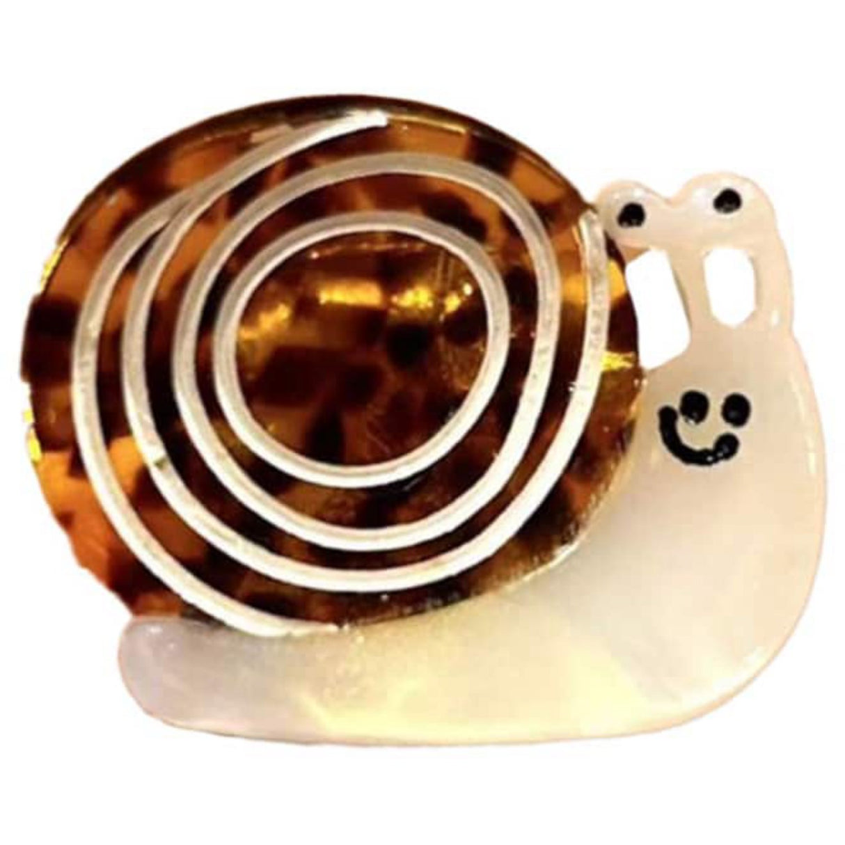 Bow's by Stær Brown/Cream Mini Snegl Hårklemme