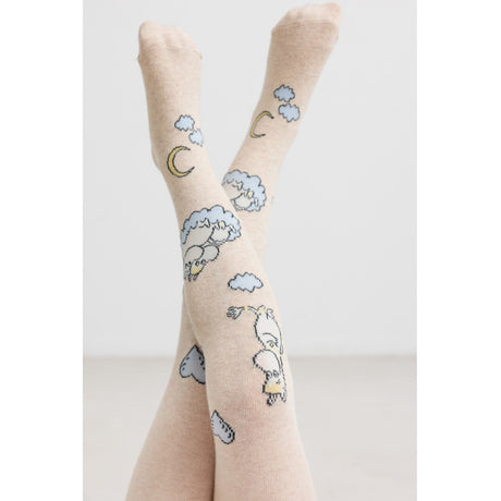 MarMar Tights Jacquard Beige Mel. Moomin Strømpebukser Jacquard