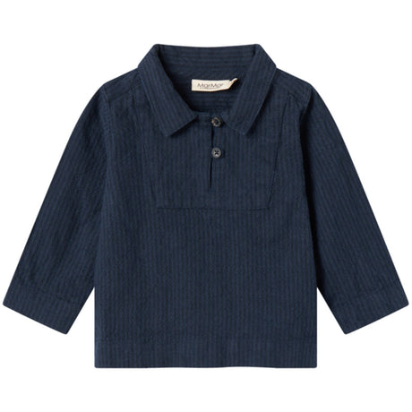 MarMar Chambray Dark Blue Stripe Tovas Bluse