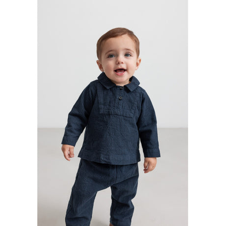 MarMar Chambray Dark Blue Stripe Tovas Bluse