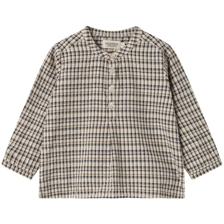 MarMar Seersucker Check Pilot Navy Check Totoro Skjorte