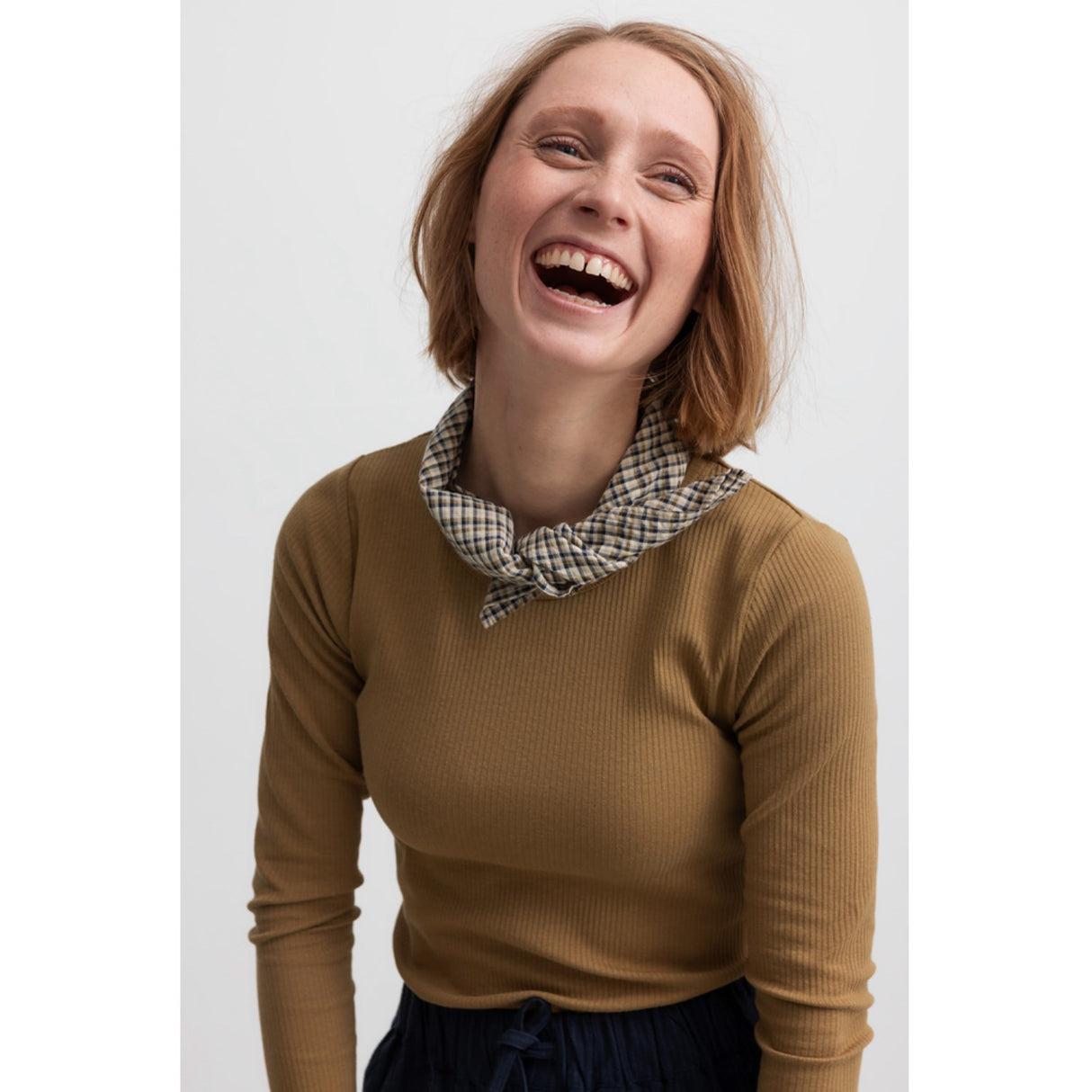 MarMar Seersucker Check Pilot Navy Check Airo Skjerf