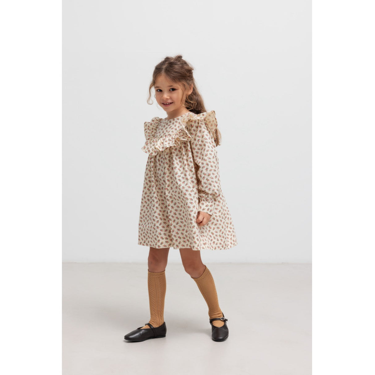 MarMar Poplin Japanese Flower Drine LS Kjole