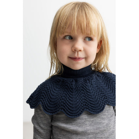 MarMar Light Cotton Wool Lace Ink Strikket Neck Warmer