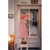 MarMar Light Cotton Wool Pattern Soft Berry Hearts Daso Strikk Kjole