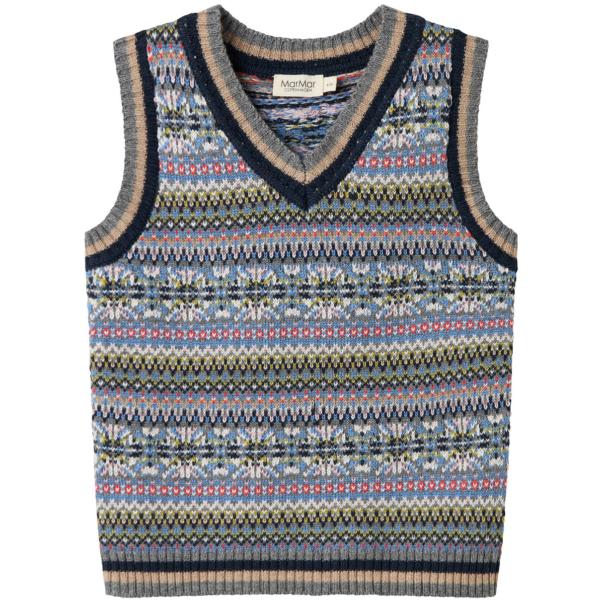 MarMar Light Cotton Wool Fair Isle Fair Isle Taj Strikket Vest