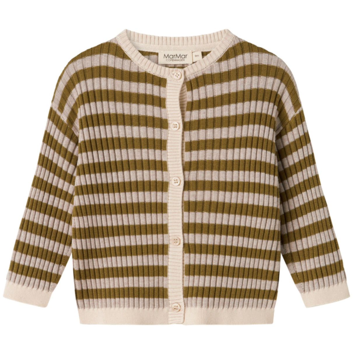 MarMar Modal Mix Stripe Cashew Mel. Stripe Tob Strikk Cardigan