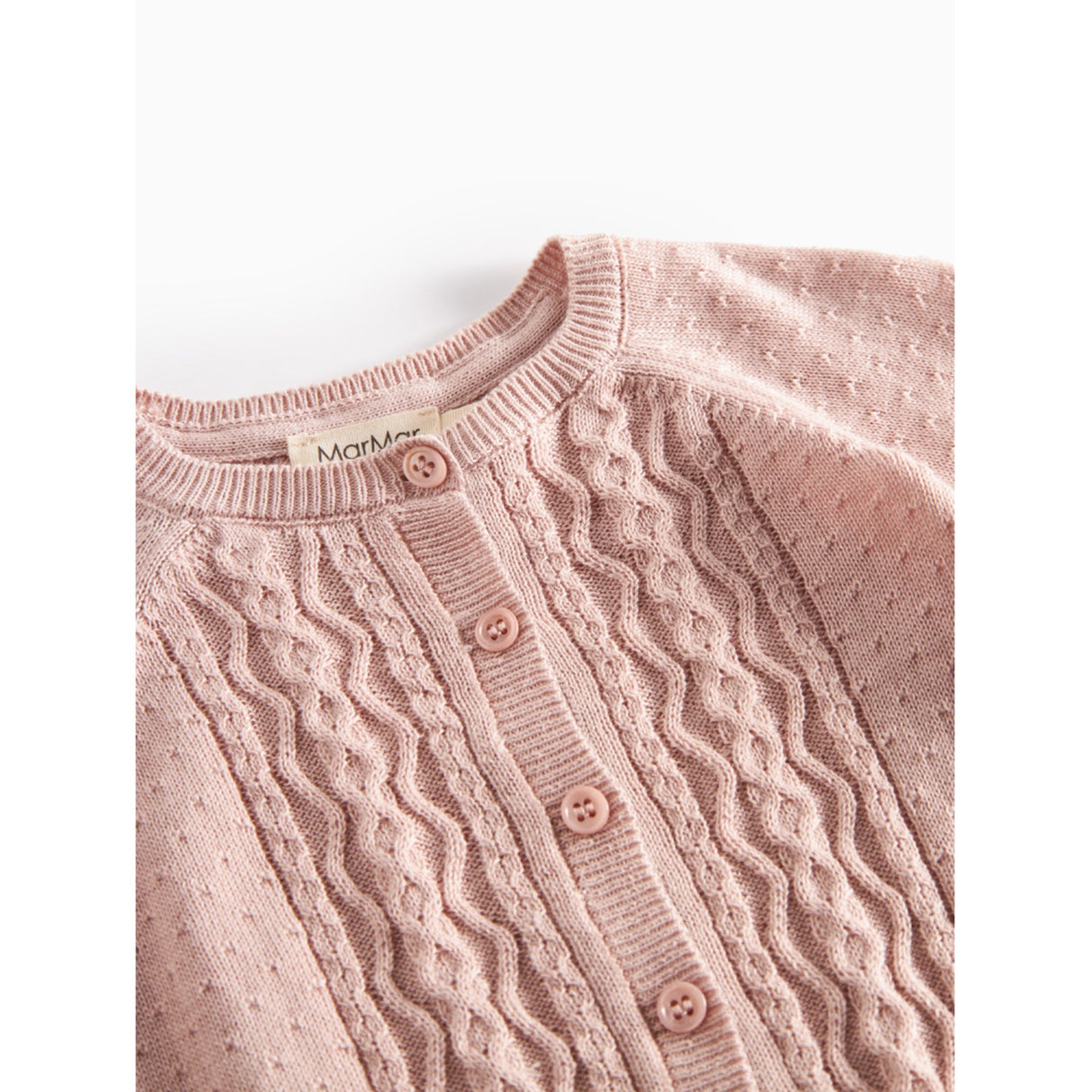 MarMar Modal Mix Cable Faded Rose Totti Strikk Cardigan