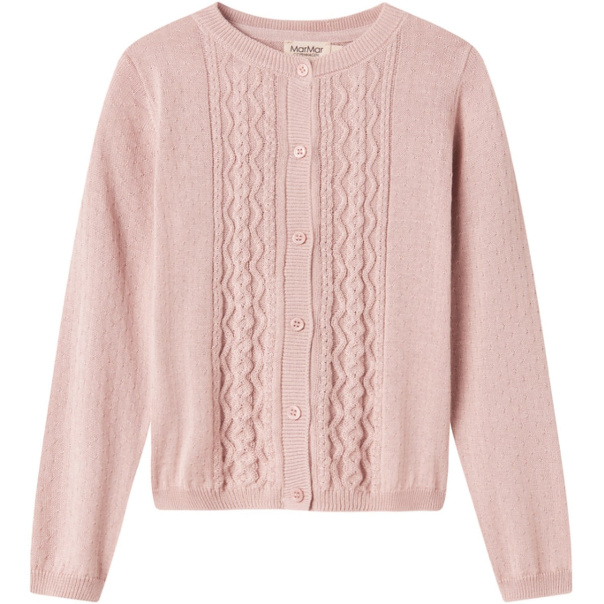 MarMar Modal Mix Cable Faded Rose Tilda Strikk Cardigan