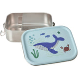 Rice Blue Ocean Print Stainless Steel Lunchbox With Moveable Divider Small 800 Ml
