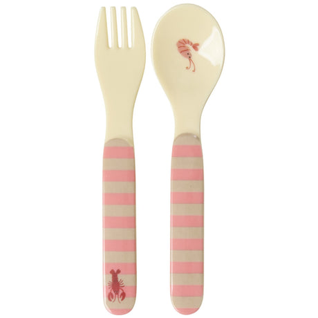 Rice Coral Ocean Print Kids Melamine Skje And Fork