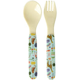 Rice Mint Fun Fair Print Baby Melamine Skje And Fork