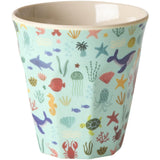 Rice Blue Ocean Print Melamine Kids Kopp Small 160 Ml