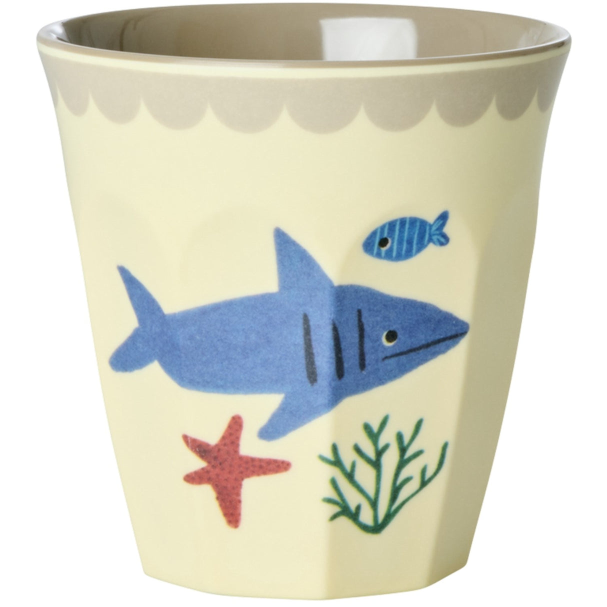 Rice Blue Ocean Print Melamine Cups Small 6 Pakke 160 Ml