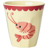 Rice Coral Ocean Print Melamine Cups Small 6 Pakke 160 Ml