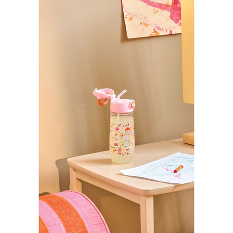 Rice Pink Fun Fair Print Plastic Kids Drinking Flaske 550 Ml