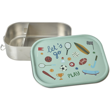 Rice Sports Print Stainless Steel Lunchbox With Moveable Divider Large 1400 Ml