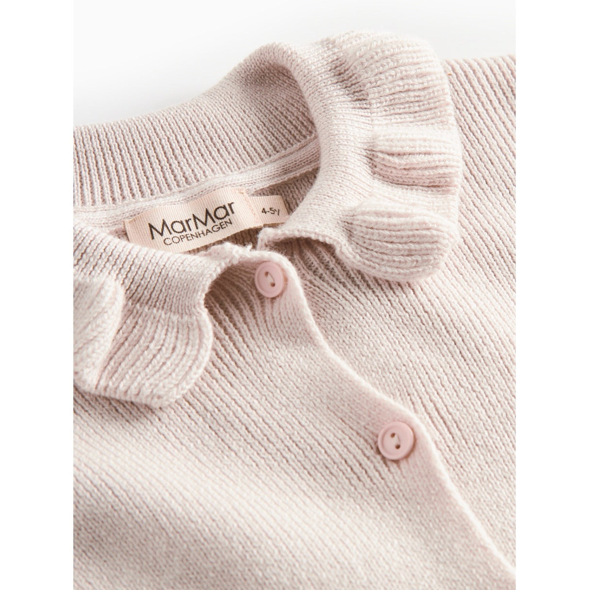 MarMar Light Cotton Wool Rib Vanilla Tilda Strikk Cardigan