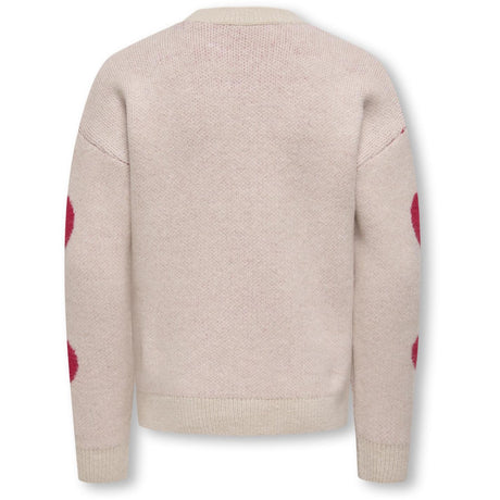 kids ONLY Birch Salsa Hearts Kognaja L/S Flower Pullover Knt