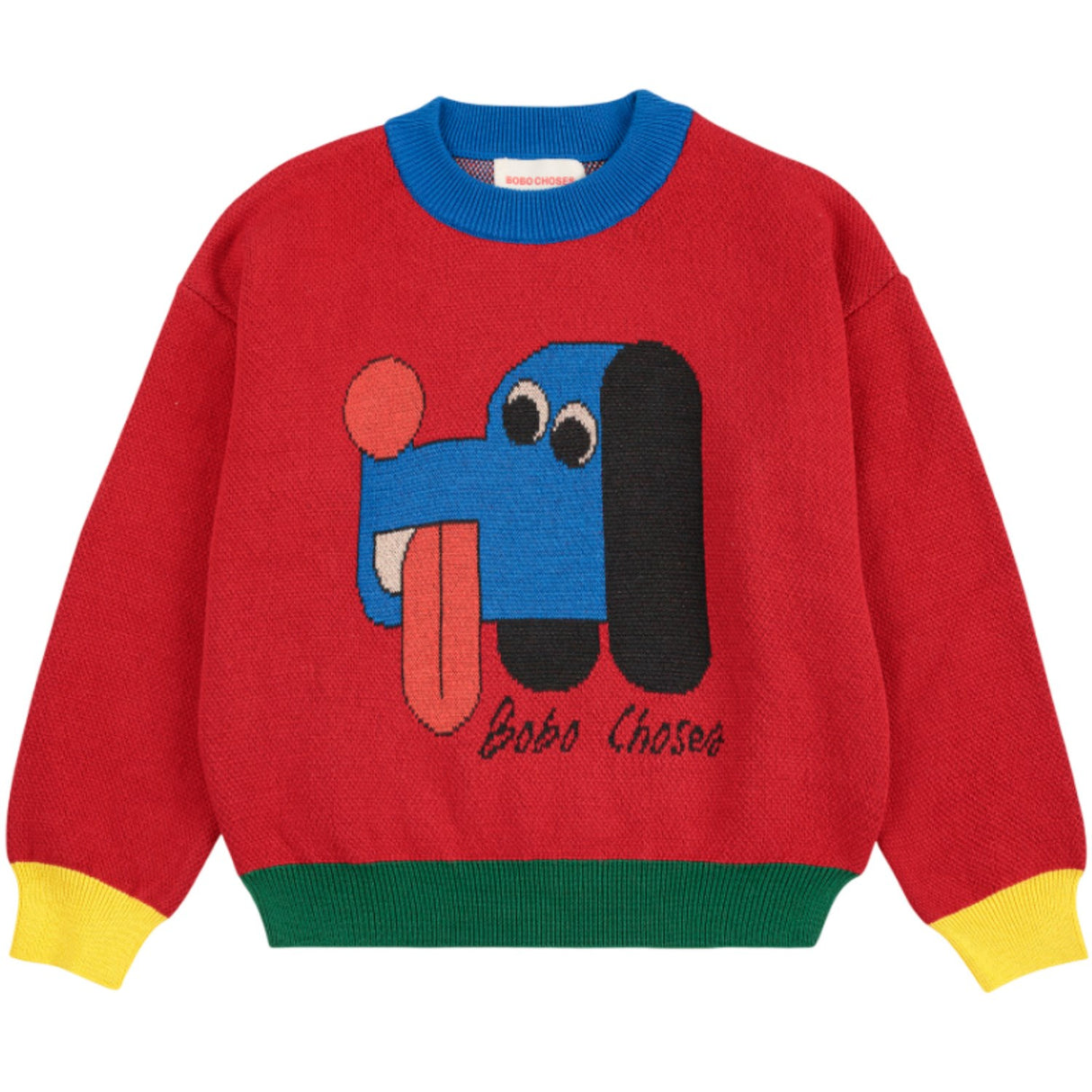Bobo Choses Red Doggy Mate Jacquard Jumper