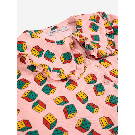 Bobo Choses Pink Dices All Over Micro Corduroy Kjole