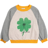 Bobo Choses Heather Grey Lucky Clover Ranglan Collegegenser
