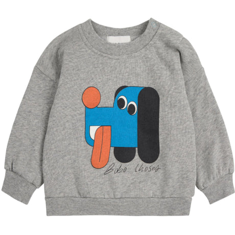 Bobo Choses Light Heather Grey Doggy Mate Collegegenser