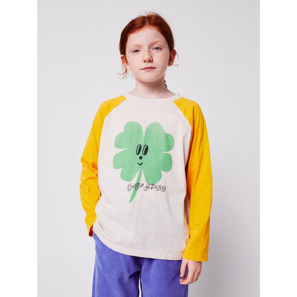 Bobo Choses Yellow Lucky Clover Ranglan Ermer T-Shirt