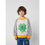 Bobo Choses Heather Grey Lucky Clover Ranglan Collegegenser