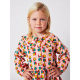 Bobo Choses Pink Dices All Over Micro Corduroy Kjole